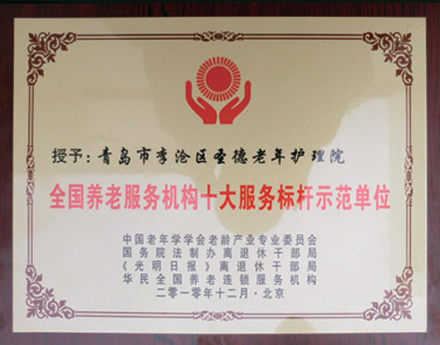 全國養(yǎng)老服務(wù)機構(gòu)十大服務(wù)標(biāo)桿示范單位